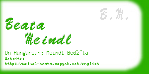 beata meindl business card